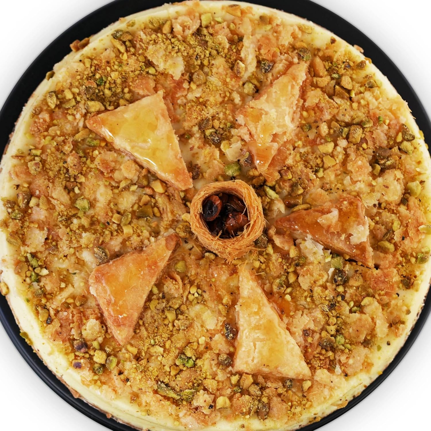 Andy Anand's Exquisite Baklava Cheesecake: A Heavenly Fusion of Turkish Honey Baklava & Creamy California Cheesecake – Indulge in a Luxurious Dessert Experience! (9-inch, 2.8 lbs)