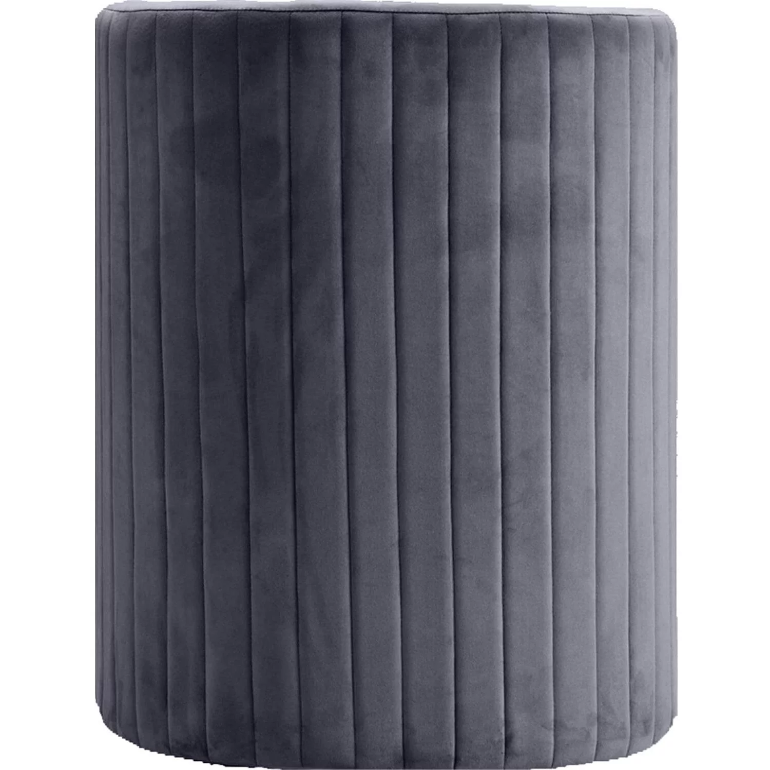 Best Master Seager Gray Velvet Round Arm Chair with Ottoman