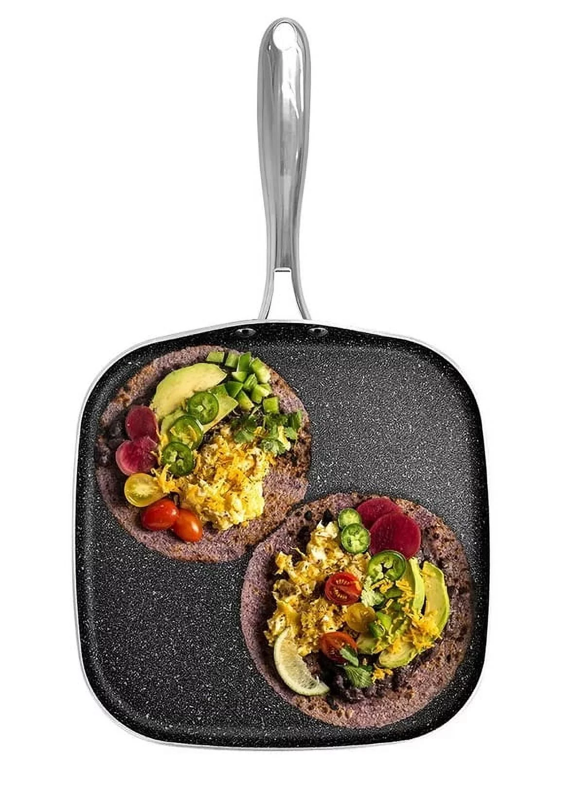 Granite Stone Diamond 10.5 Inches, Non-Stick Triple-Coated Square Griddle Pan, As Seen on TV!