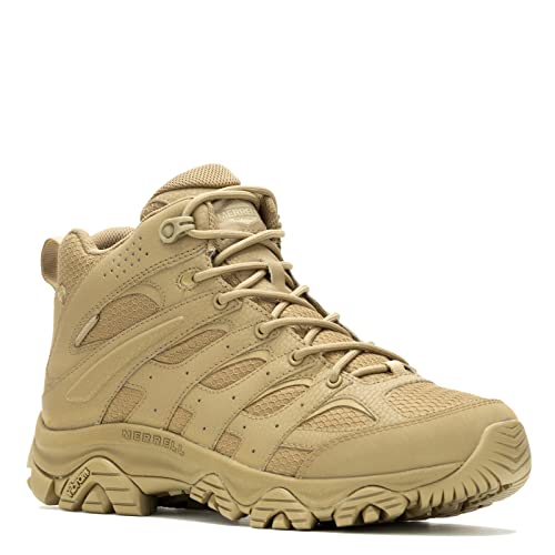 Merrell Men's Moab 3 Mid Response Tactical Waterproof Boots, Lightweight Full Grain Leather Work Hiking Outdoor Shoes