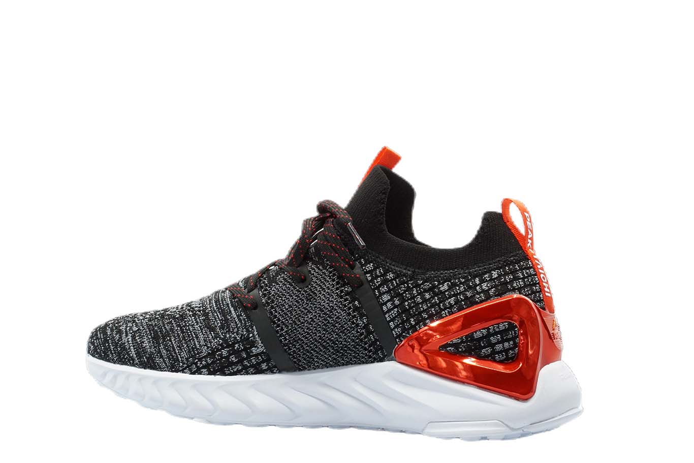 [E92577] Mens Peak Taichi 1.0 Plus Black Melange Grey Running Shoes - 7