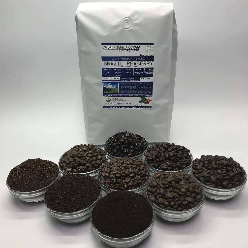Brazil Peaberry ( Roasted Coffee) Arabica South America Roasted-To-Order Daily Full-City Roast Whole Bean We Can Grind Or Provide Lighter Or Darker Roast Upon Request Message At Checkout