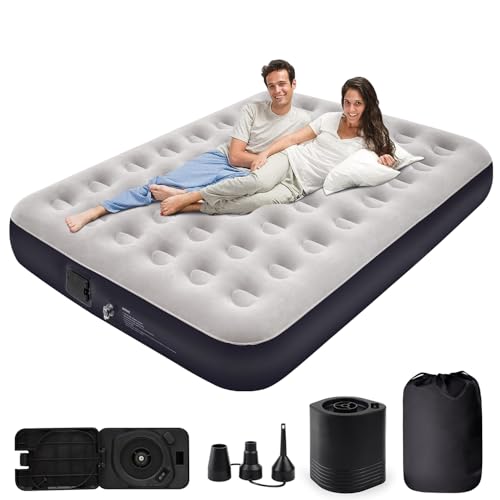 Inflatable Queen Air Mattress with Built-in 2500mAh Battery Pump 10