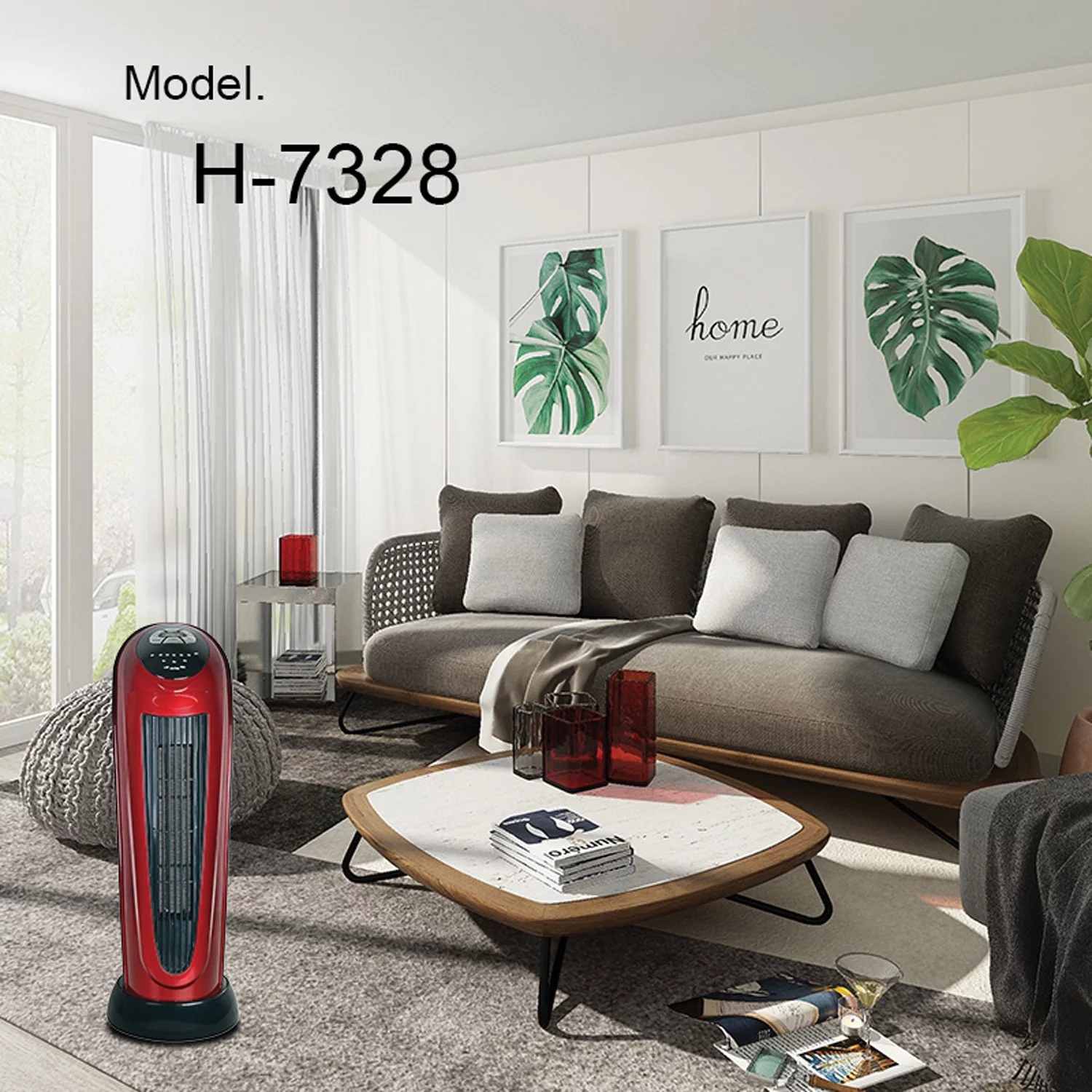 Optimus H-7328 Portable Electric 22 Inch Oscillating Tower Ceramic Space Heater