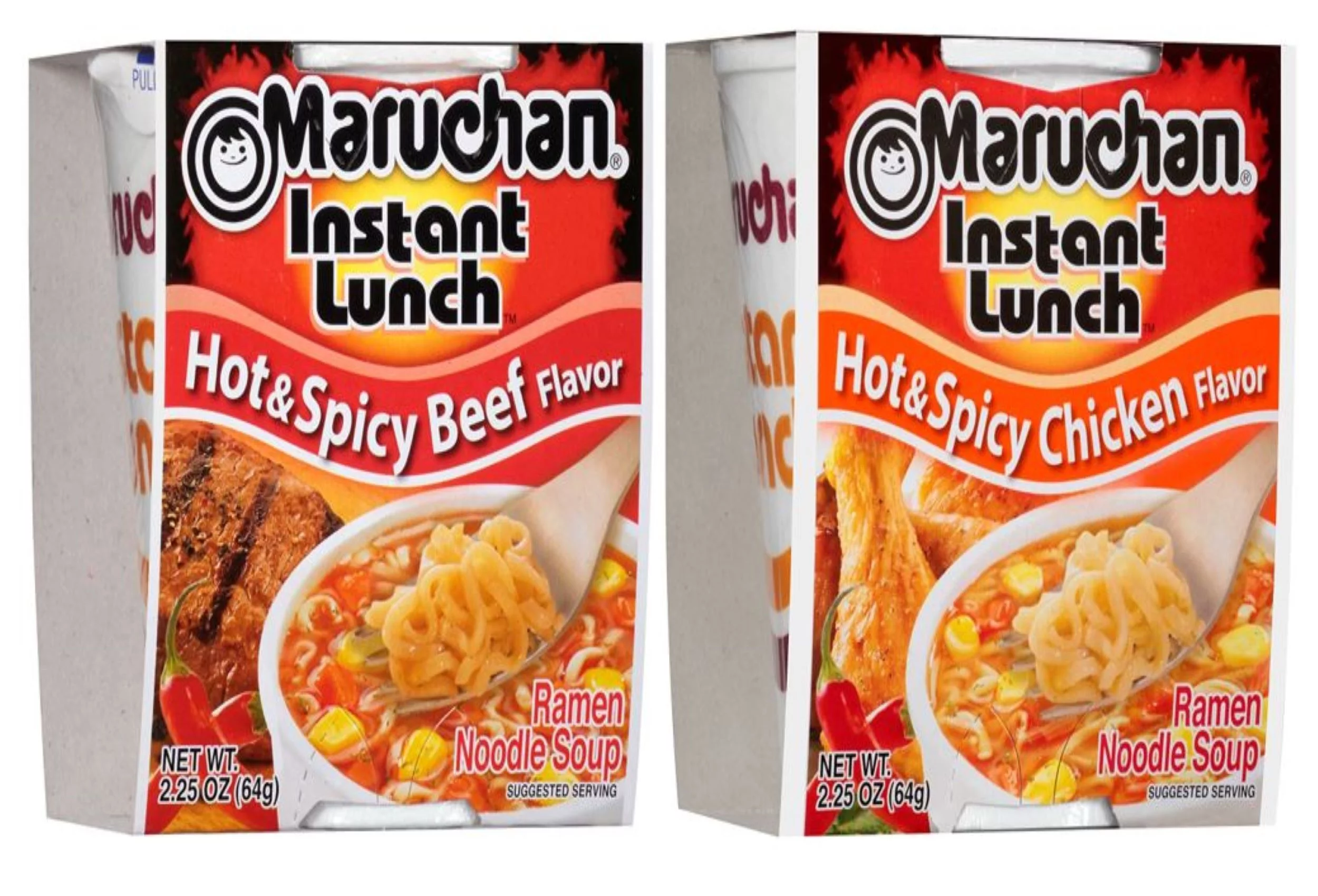 Maruchan Ramen Cup Noodles Instant- Spicy Beef and Spicy Chicken 2 Flavors - Quantity of 24 by LRB