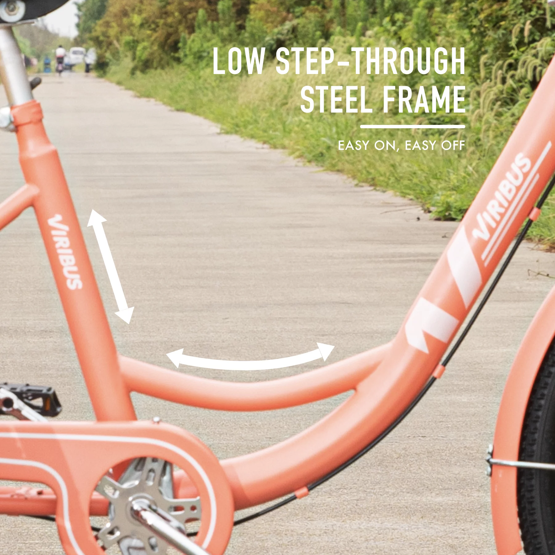 Viribus 26 Inch Single Speed Adult Tricycle 3 Wheel Bike with Removable Basket, Hybrid Beach Trike, Pink