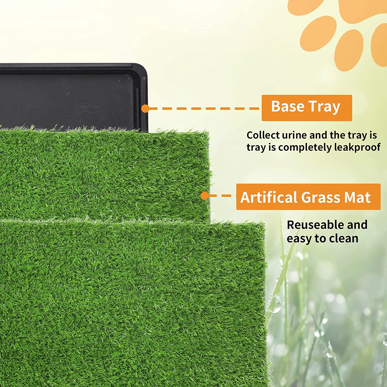 Dog Grass Pad with Potty Tray 45