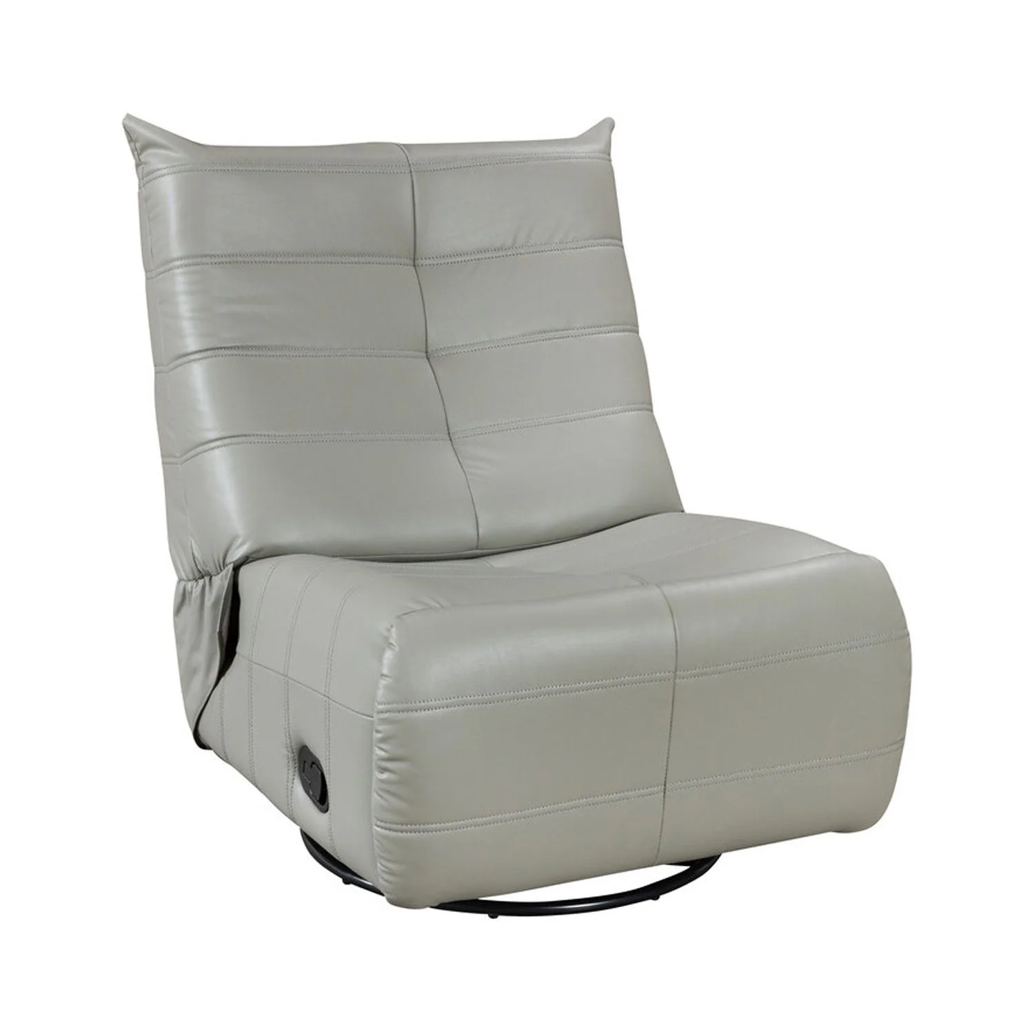 Georgena Green -Gray Faux Leather Swivel Glider Recliner