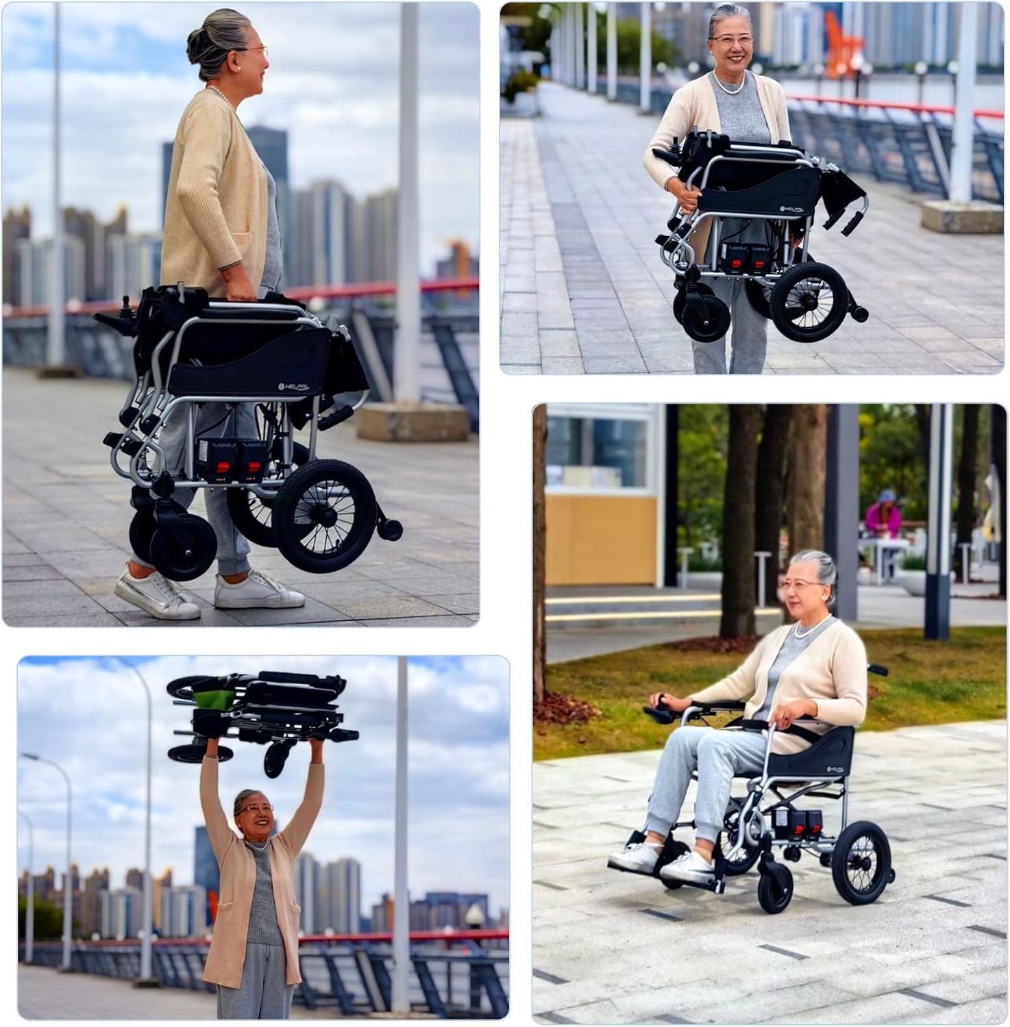 Ultra Lightweight Electric Wheelchairs (Only 30Lbs) - Foldable Motorized Power Wheelchair for Seniors - Detachable Battery 5.2AH - Liftable Armrest-2X250w Motor Power - Travel Size