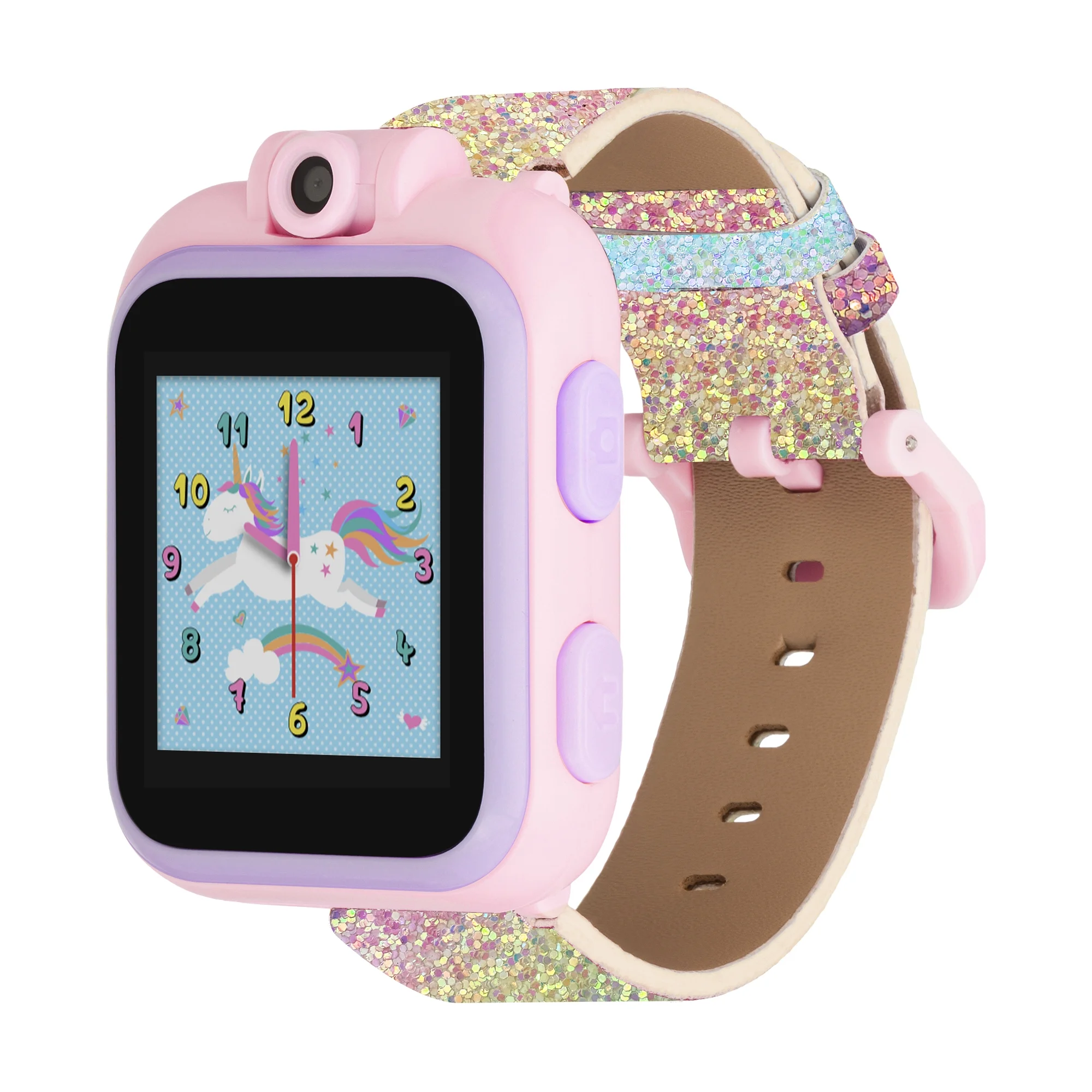 PlayZoom Unisex Kids Smartwatch - Video Camera Selfies Stem (Rainbow Sequin Print)