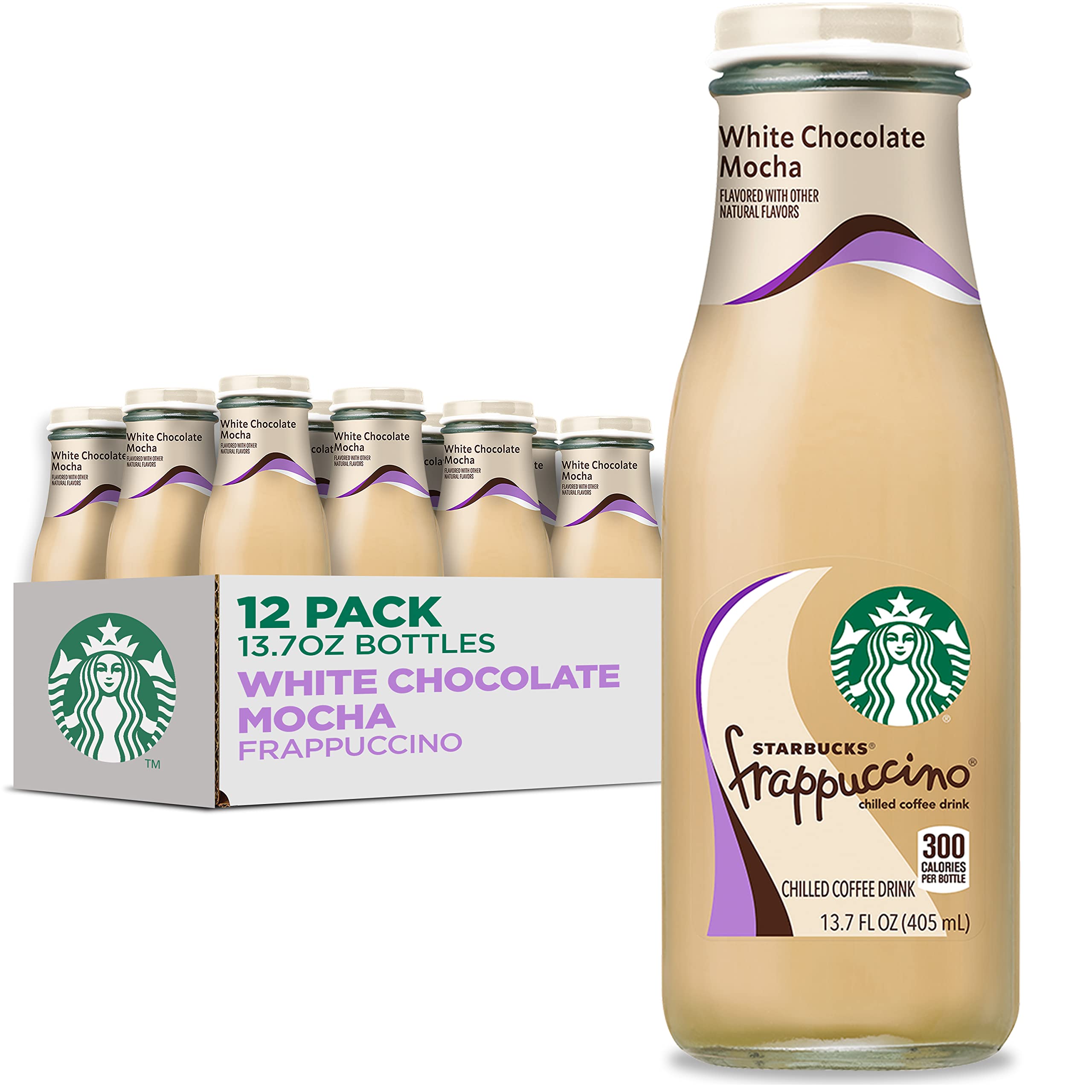 Starbucks Frappuccino Coffee Drink, White Chocolate Mocha 13.7 Fl Oz Bottles (12 Pack)
