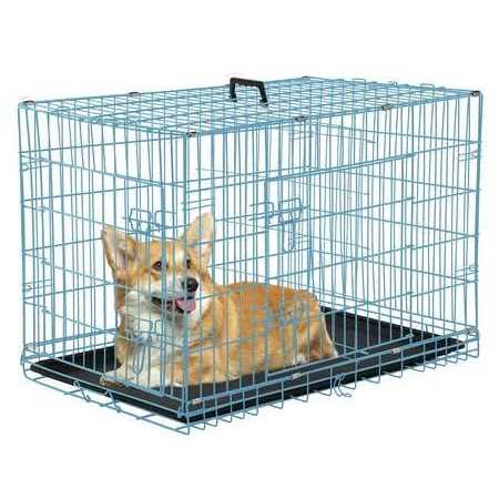 Yrllensdan Foldable Large Dog Crate for Large Dogs, Metal Wire Dog Cage with Plastic Tray and Handle Double-Door Outdoor Dog Crates and - Pet Supplies online store