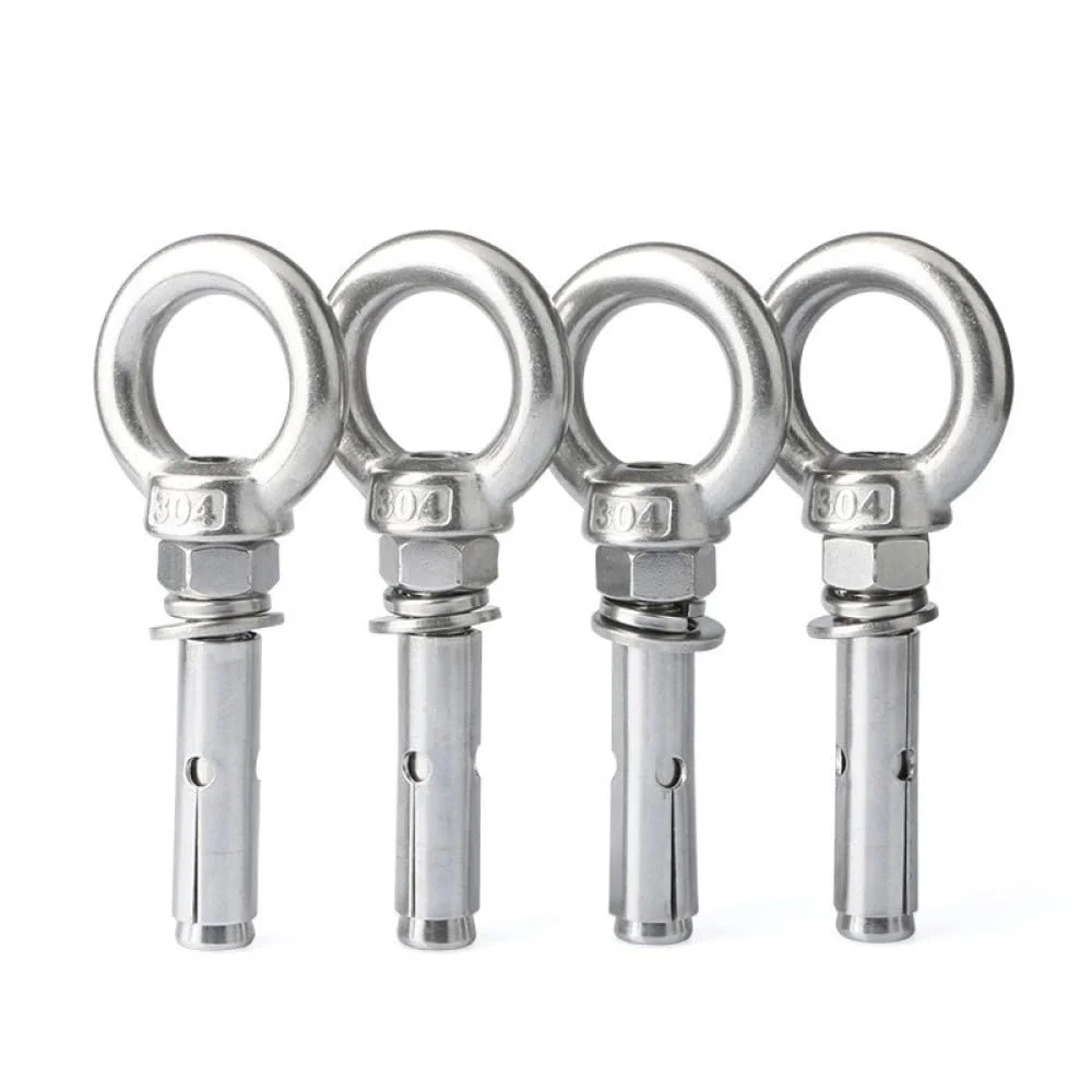 Lifting Eye Bolt,Anchor Bolts, 304 Stainless Steel Sleeve Anchor Concrete Expanding Rawl Bolts Expansion Eye Bolt Installation Artifact Hook Expansion Screws (Color : M14X150mm 1pc)