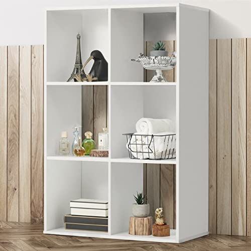 Fencer Wire 11-Inch Cube Storage Organizer Shelf w/Back, with Exterior Edge, Room Storage Shelves Divider, Bookcase, 6-Cube / 8-Cube / 9-Cube, Colors Available in Rustic Grey Oak and White