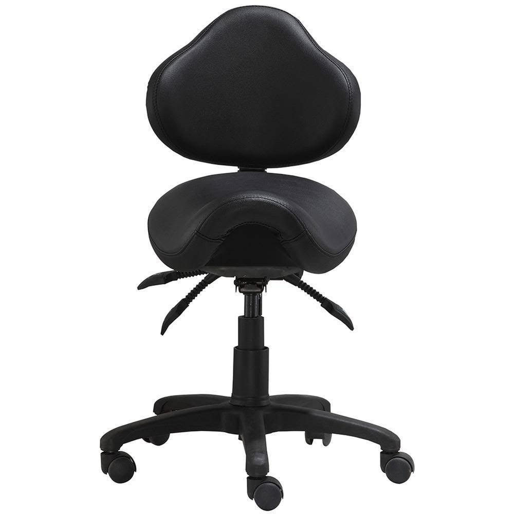 ES Ergonomic Rolling Saddle Stool with Adjustable Height and Backrest