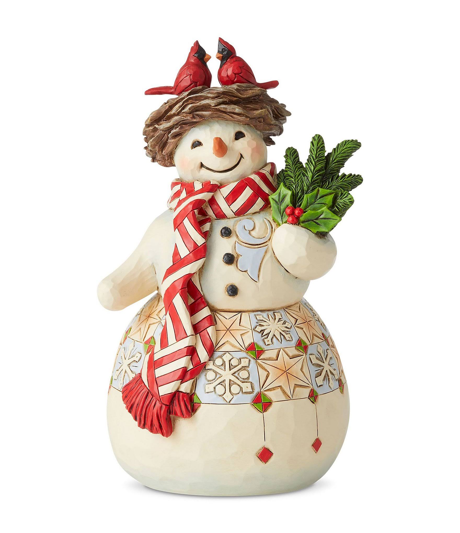 Jim Shore Snowman with Cardinal Nest Figurine