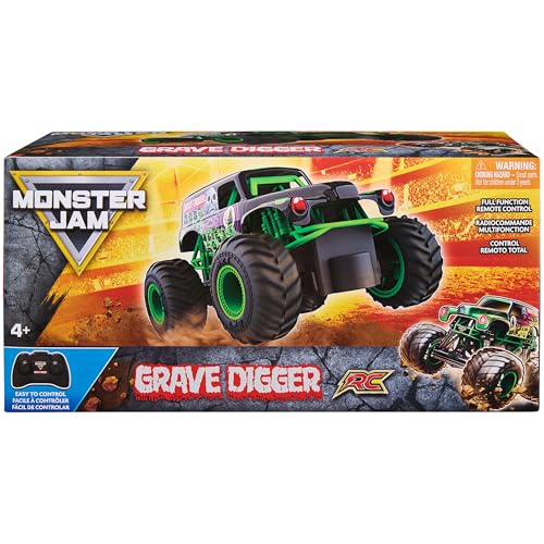 Monster Jam, Official Grave Digger Remote Control Monster Truck, 1:24 Scale, 2.4 GHz, Kids Toys for Boys and Girls Ages 4 and up