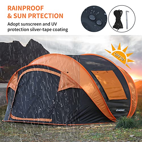 EchoSmile Camping Instant Pop Up Tent, 2/4/6/8/10 Person, Water Resistant Dome, Easy Setup for Camping Hiking and Outdoor, Portable with Carry Bag, 3 Season