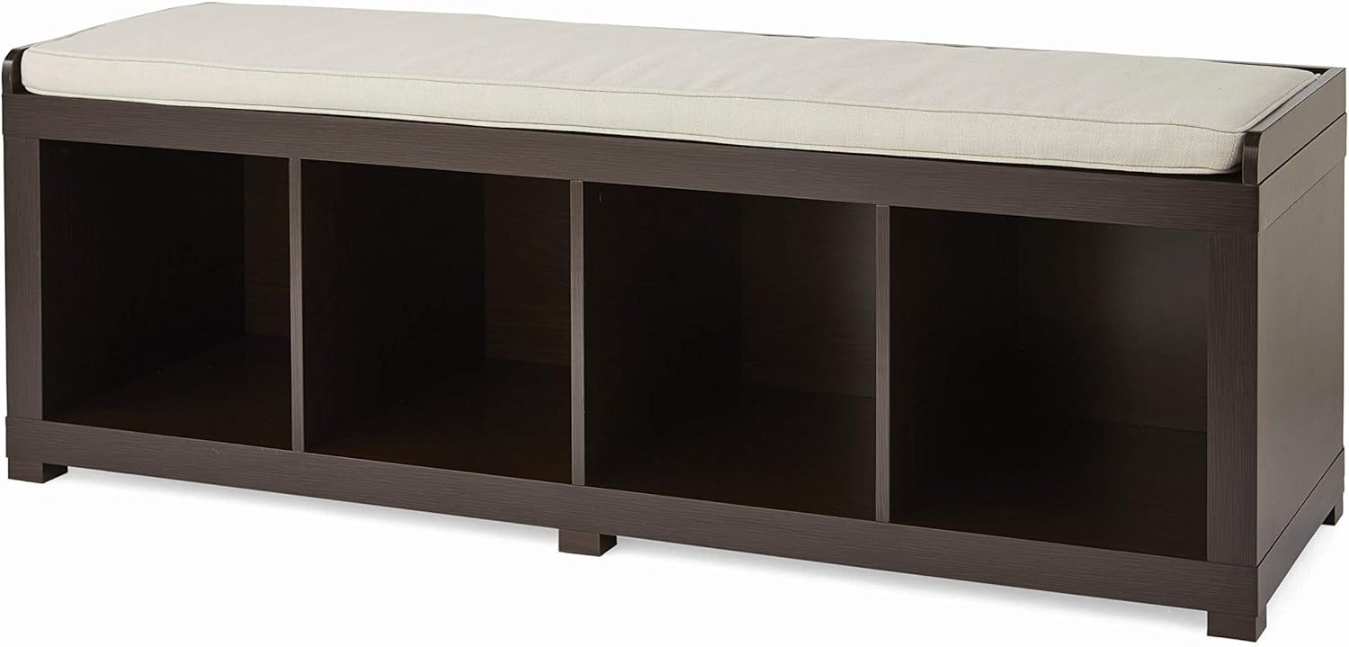 Better Homes and Gardens Storage Organizer Bench, 4-Cube, Espresso