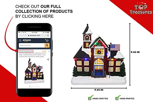 Christmas Village Sledding Down Hill - Lighted Musical Snow Village with 8 Animated Kids Going Down The Mountain