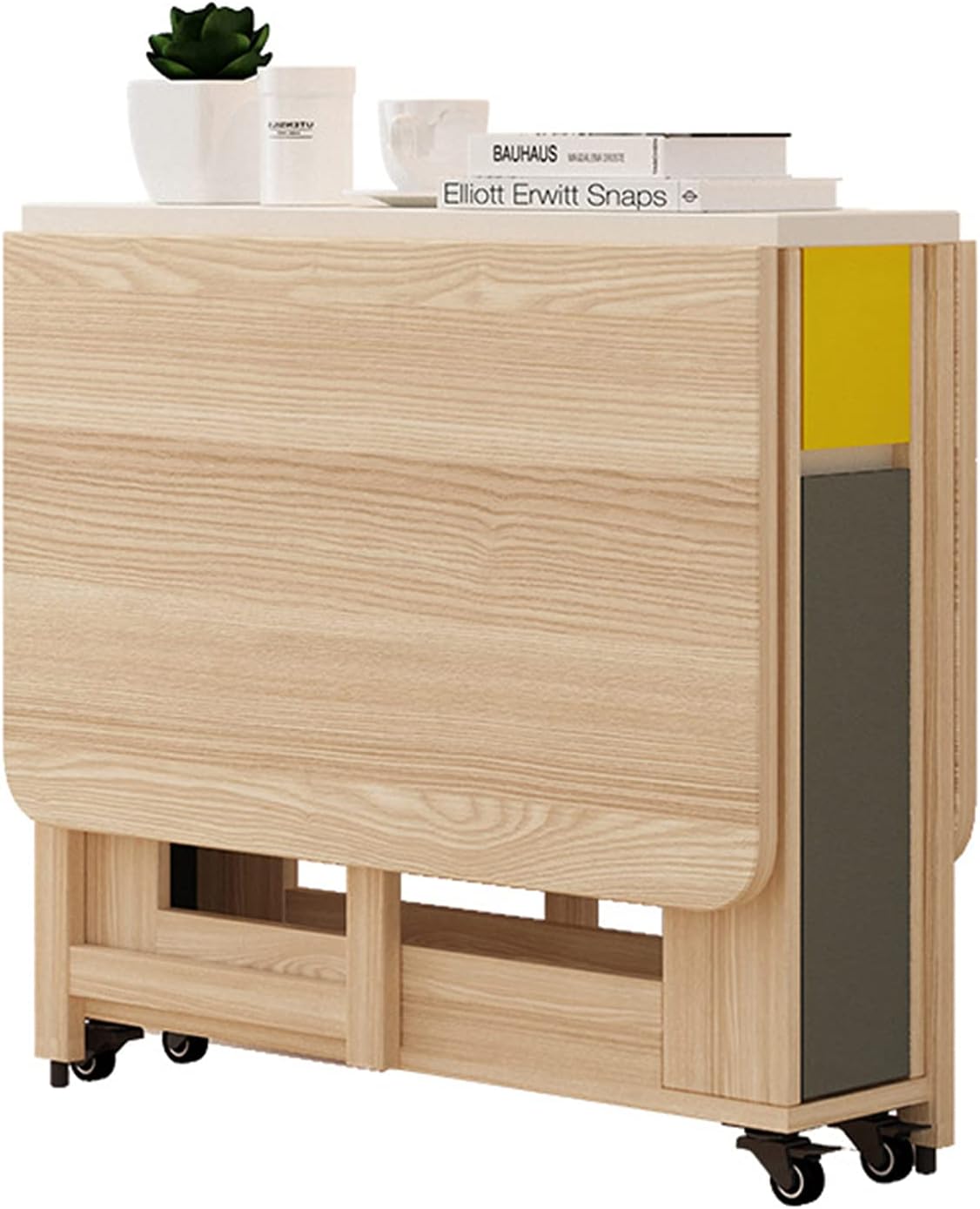 Extendable Dining Table Drop Leaf Table Folding Dining Table Solid Wood Compact Dining Room Table Space Saving Versatile Kitchen Table (1.2m)