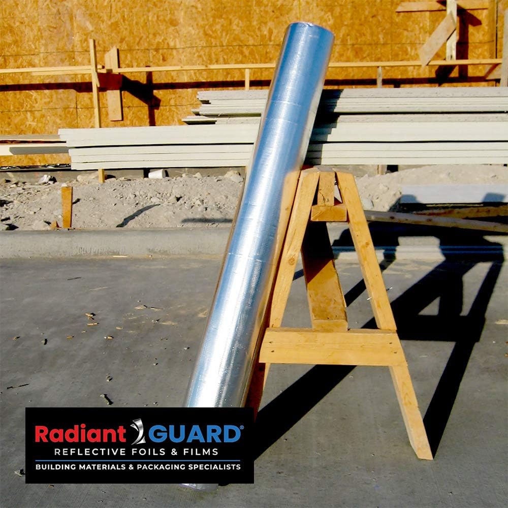 Radiant Barrier - RadiantGUARD Ultima FOIL Vapor Barrier HEAVY GRADE 500 sq ft roll | 48-inch by 125-feet | U-500-VB | Reflective Aluminum Radiant Barrier Foil Insulation Blocks 97% Heat