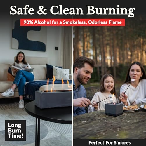 Bio Ethanol Fireplace Fuel 3 x 1 Liter - Bioethanol Fuel Tabletop Fire Pit, Bio Ethanol Fuel for Table Top Fire Pit & Ethanol Fireplaces - Made in USA