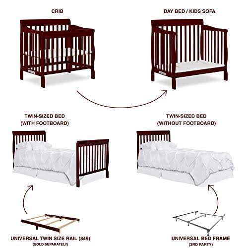 Dream on Me 4 in 1 Aden Convertible Mini Crib, Cherry