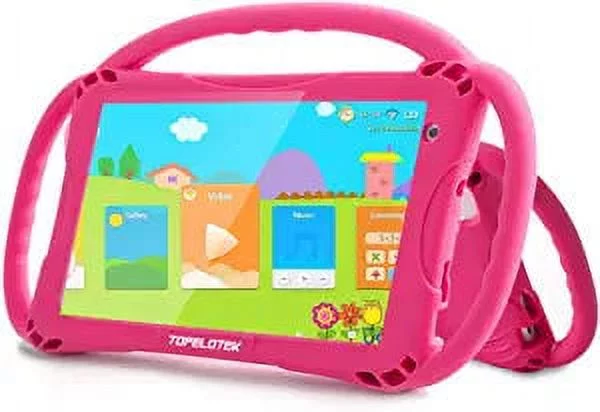 Kids Tablet 7 inch Toddler Tablet for Kids WiFi Android 10.0 32GB Kids Tablets Kids Learning Educational APP Pre-Installed YouTube Netflix Parental Control Kid-Proof Case with Lanyard (Red)
