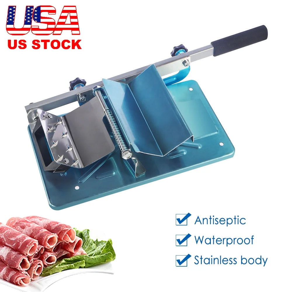 JahyShow Manual Frozen Meat Slicer - Stainless Steel Deli Cutter for Home and BBQ