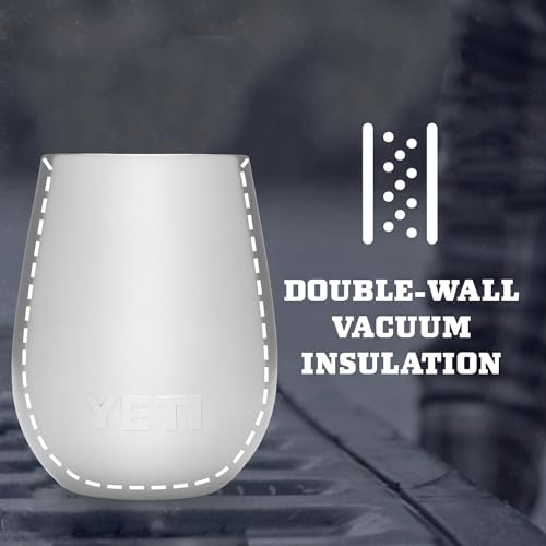 YETI Rambler 10 oz Wine Tumbler, Vacuum Insulated, Stainless Steel with MagSlider Lid, Navy