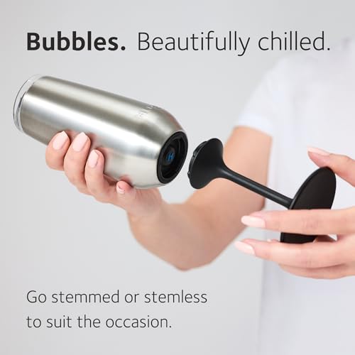 Huski Champagne Flute | NEW | Award-winning Design with Detachable Stem | Premium Stainless Steel Champagne Glass with Lid | Triple Insulated Tumbler | 8oz Capacity | Great Gift (Champagne)