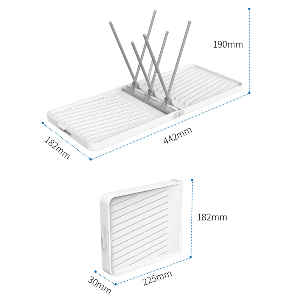 Dcenta Foldable Bottle Drying Rack with Tray Travel Bottle Dryer Holder Space Saving Drying Rack for Bottles and Accessories