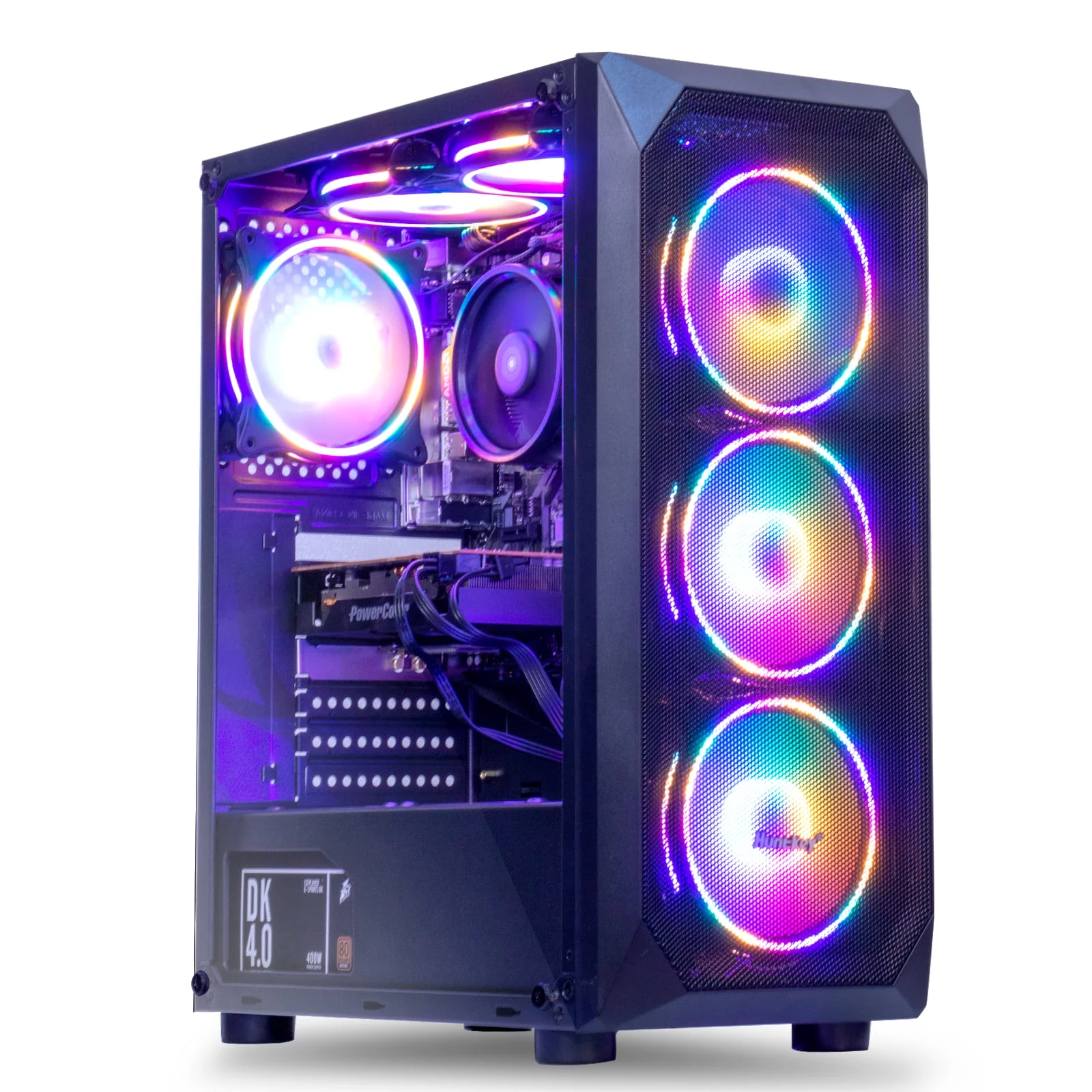 MXZ Gaming PC Computer AMD Ryzen 5 5500 3.6GHz, RTX 3060 12GB, B450M,16GB DDR4 3200,NVME 1T SSD, 6RGB Fans, WIFI & Win 11 Pro Ready, Gamer Desktop Computer