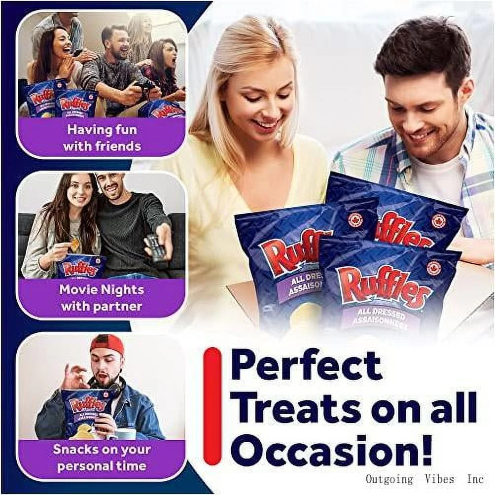 4Lbs (1.8Kg) Of Jumbo Ruffles All Dressed Chips - 3 Huge Family/Club Sized Bags | Best Value | (3 JUMBO Pack)