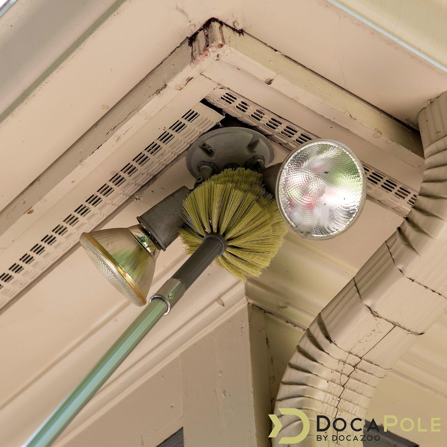 DocaPole 7-30 Foot (36 Ft Reach) Telescoping Extension Pole with Cobweb Duster for High Ceilings and Corners