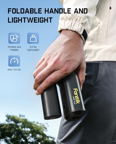 Fanttik NB8 Flip Portable Pressure Washer Gun, Foldable Cordless Pressure Washer Sprayer with 5-in-1 Nozzle, Max. 174 PSI, Type-C Charging, 16.73 FT Hose, for Camping, Bicycles, and Patio