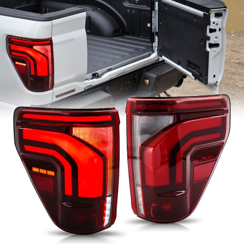 Tail Lights for Ford F150 2021-2025 LED Upgrade Option with Startup Animation Sequential Turn Signal (SMOKE)