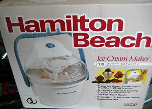 Hamilton Beach 68220 1.5-Quart Capacity Ice Cream Maker, White