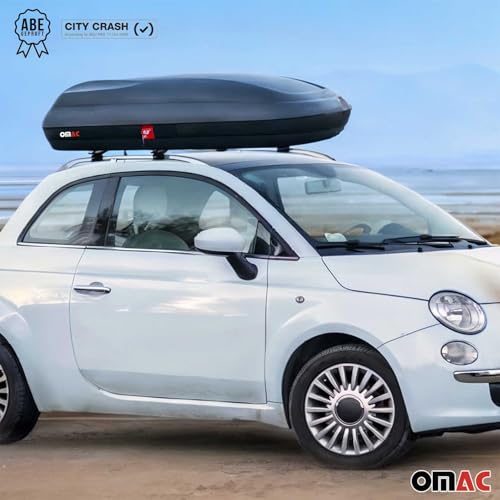 OMAC Car Rooftop Cargo Box Luggage Carrier 11.3 Cubic Feet Carbon Fiber Textured