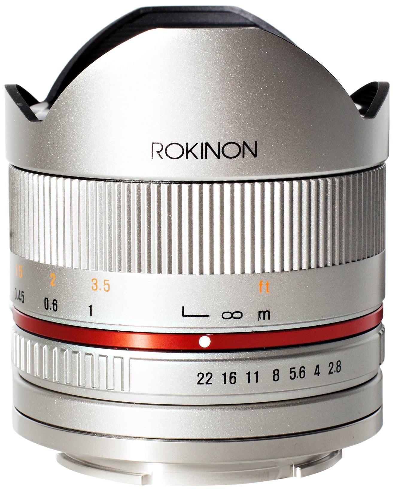 Rokinon 8mm f/2.8 UMC Fisheye Lens for Fujifilm x Mount, Silver