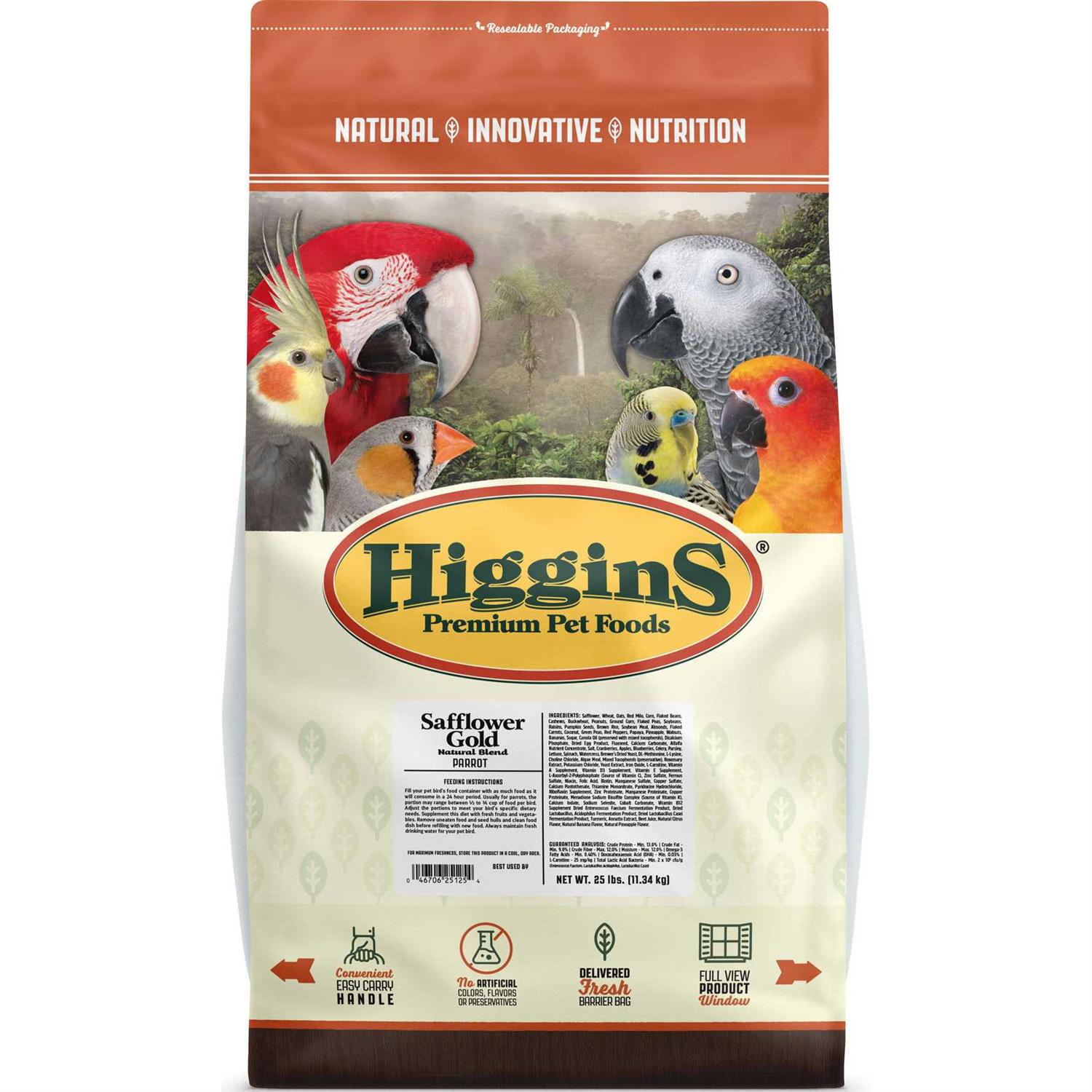 Higgins Safflower Gold Parrot Food - Pet Supplies online store