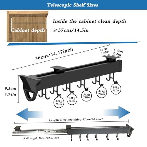 Mop and Broom Holders Pull Out Broom Storage Cabinet with Adjustable Hooks Multifunctional Slide Garage Hanging Storage Rack for Kitchen/Closet/Home/Cupboard/Wardrobe (Size : 36