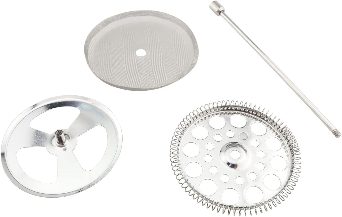 1 Set Stainless Steel Tea Plunger French Press Parts 800L Stainless Steel 34oz French Press Filter Replacement Parts Tea Pot Filter Coffee Tea Leaf Mesh