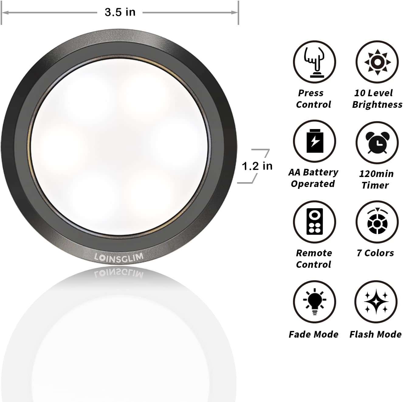 LED Puck Lights with Remote,7 Colors Under Cabinet Lighting Wireless,Battery Operated RGB Lights Dimmable, Push Lights for Closet,Kitchen,Under Counter Lights Bar Display Shelf (10 Pack)