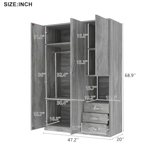 Merax Armoire Wardrobe Closet, 47.2''L*20