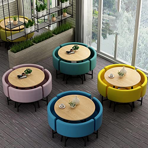 BMXRX Office Business Hotel Lobby Dining Table Set Lobby Furniture Home Dining Room Furniture Set 1 Table 4 Chairs Bedroom Set Furniture for Home & Kitchen, Living Room 80cm/31.5in C