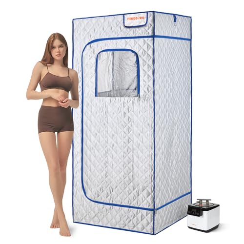 Portable Full Size Steam Sauna, Lightweight Steam Saunas for Home Spa, FCC Certified 2.6L & 1000W Steam Generator, 90 Minute Timer, Indoor Steam Sauna Tent with Remote Control, Black