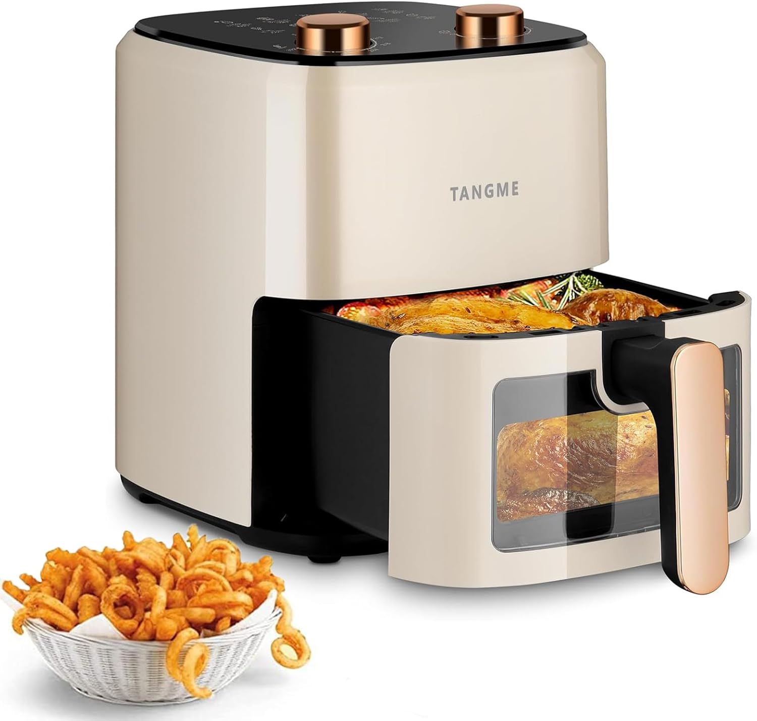 Air Fryer Oven, 5.8Quart Air Fryer with Viewing Window 1350w Electric Air Frying Toaster Oven for Baking, Roasting, Dehydrating, Auto Shutoff, Non-stick and Dishwasher Safe Basket