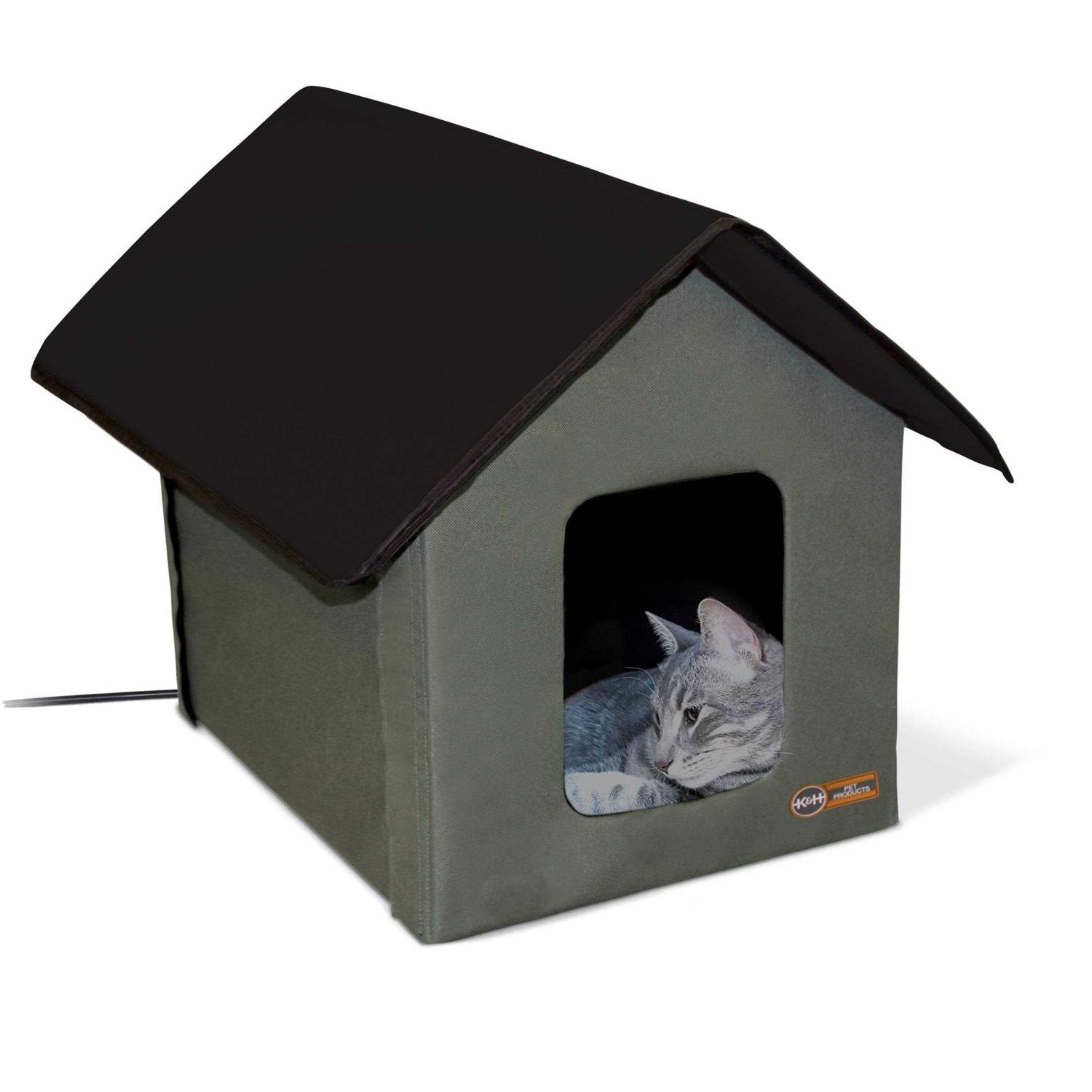 K&H Pet Products Outdoor Heated Kitty House Cat Shelter - Pet Supplies online store